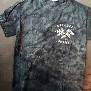 You Me At Six Concert Merch Tshirt black/grey tie dyed